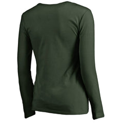 Minnesota Wild Women's Iconic Collection Script Assist Long Sleeve V-Neck T-Shirt - Green - NHL