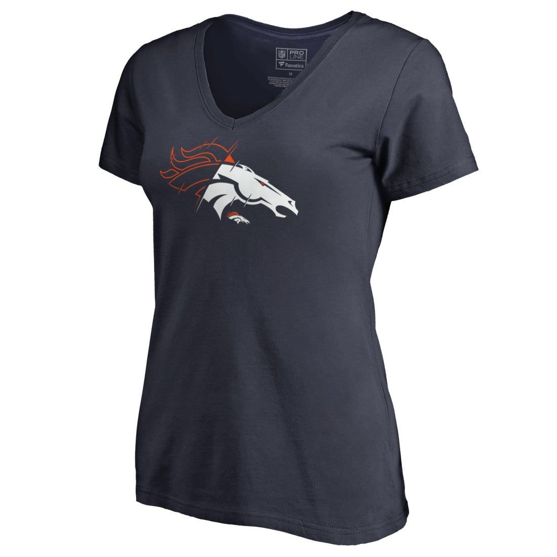 Denver Broncos Women's X-Ray V-Neck T-Shirt Navy | NFL