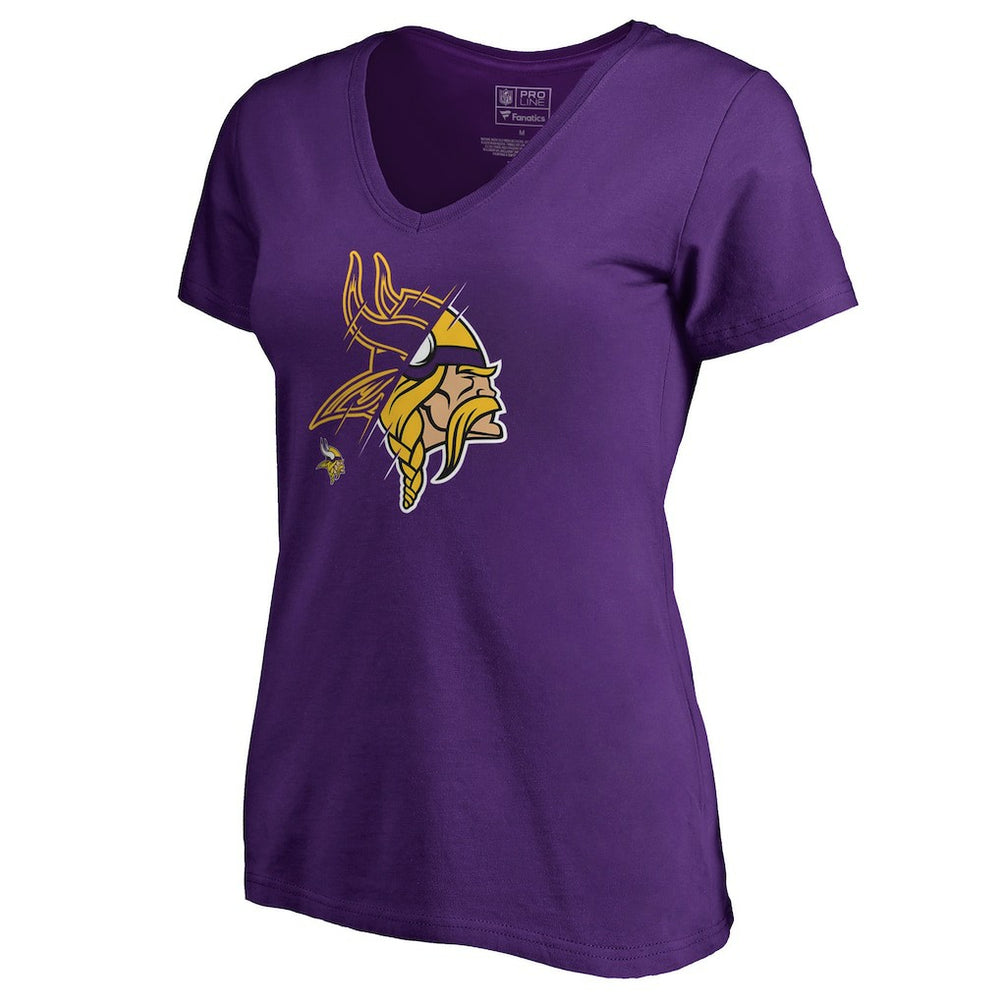 Minnesota Vikings Women's X-Ray Slim Fit V-Neck T-Shirt Purple | NFL