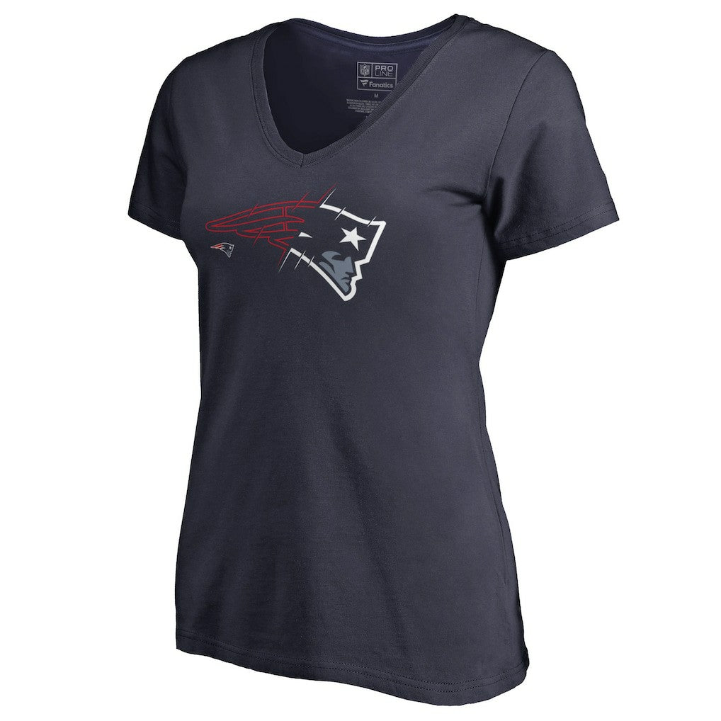 New England Patriots Women's X-Ray V-Neck T-Shirt Navy | NFL