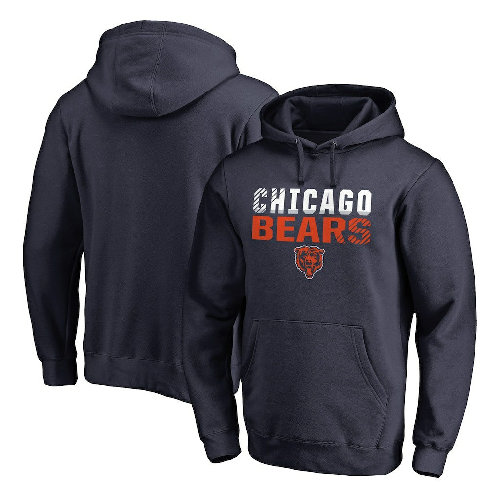 Chicago Bears Iconic Collection Fade Out Pullover Hoodie Navy | NFL