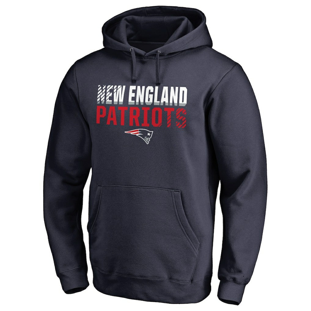 New England Patriots Iconic Collection Fade Out Pullover Hoodie Navy | NFL
