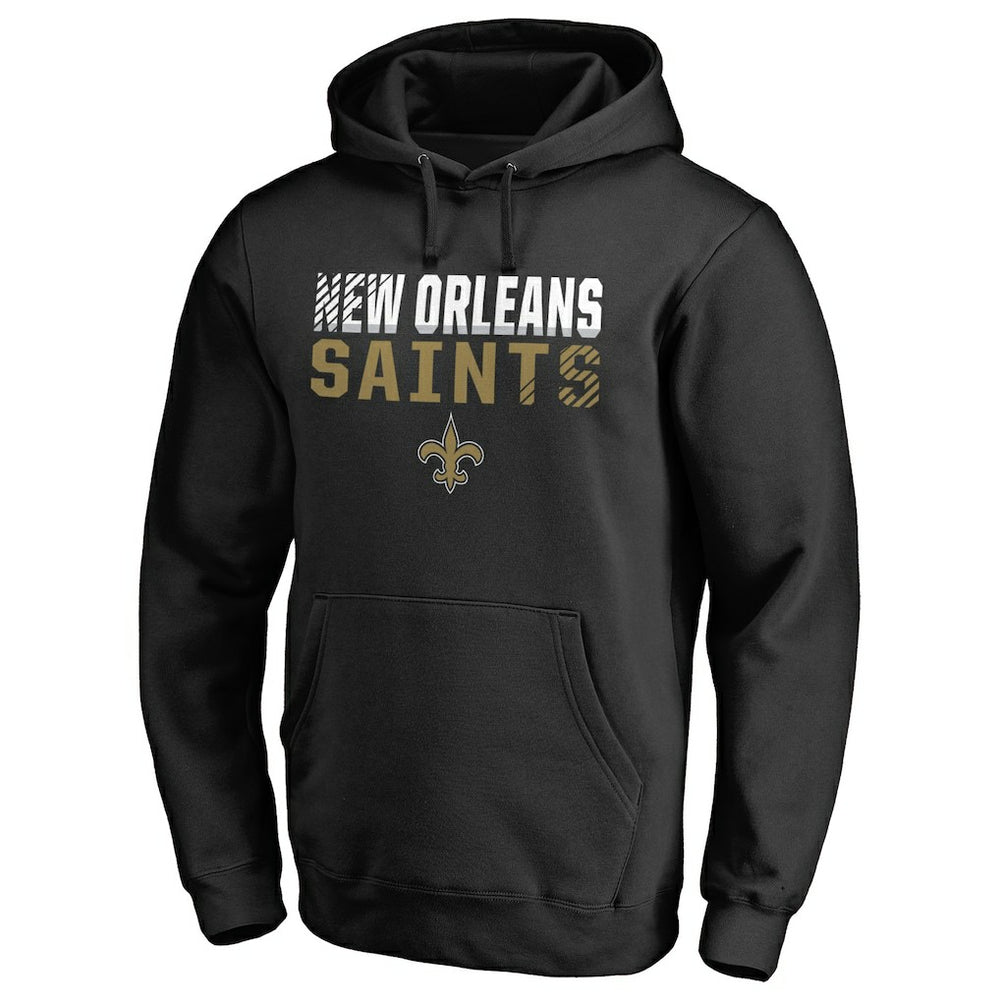 New Orleans Saints Iconic Collection Fade Out Pullover Hoodie Black | NFL