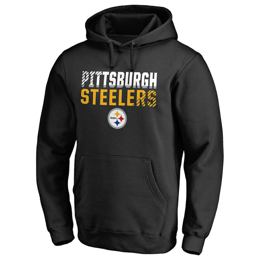 Pittsburgh Steelers Iconic Collection Fade Out Pullover Hoodie Black | NFL