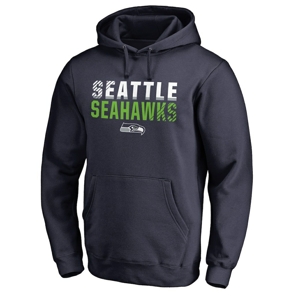 Seattle Seahawks Iconic Collection Fade Out Pullover Hoodie College Navy | NFL