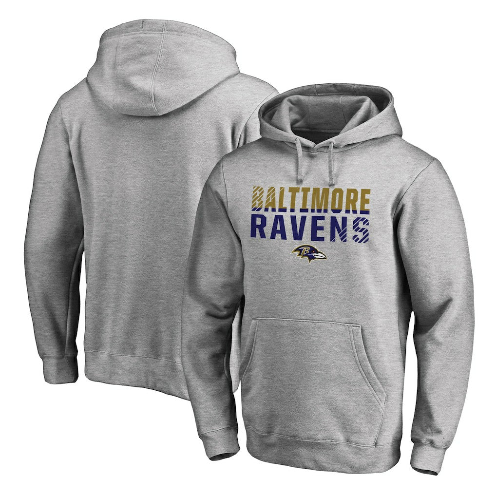Baltimore Ravens Iconic Collection Fade Out Pullover Hoodie Ash | NFL