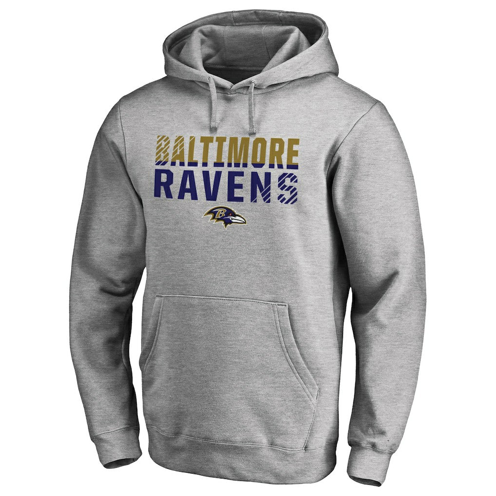 Baltimore Ravens Iconic Collection Fade Out Pullover Hoodie Ash | NFL