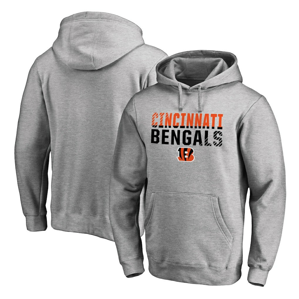 Cincinnati Bengals Iconic Collection Fade Out Pullover Hoodie Ash | NFL