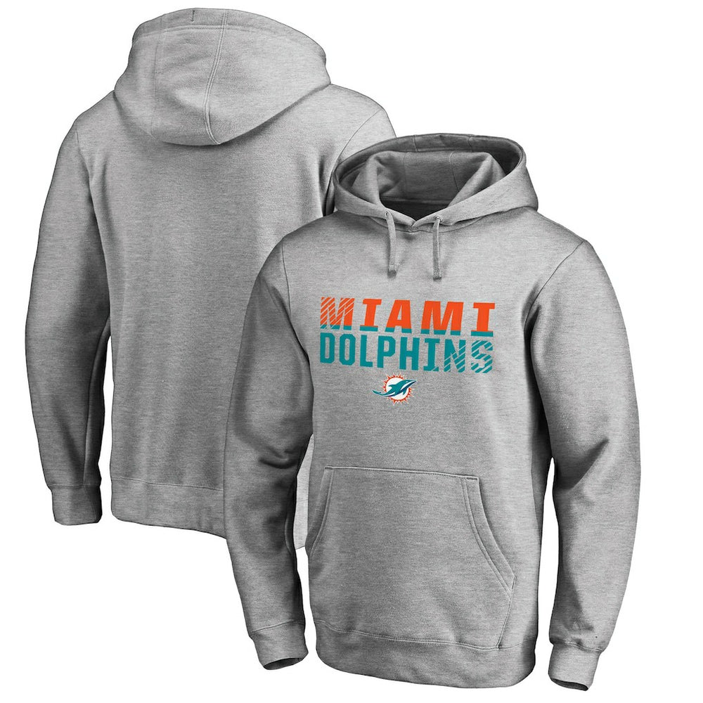 Miami Dolphins Iconic Collection Fade Out Pullover Hoodie Ash | NFL