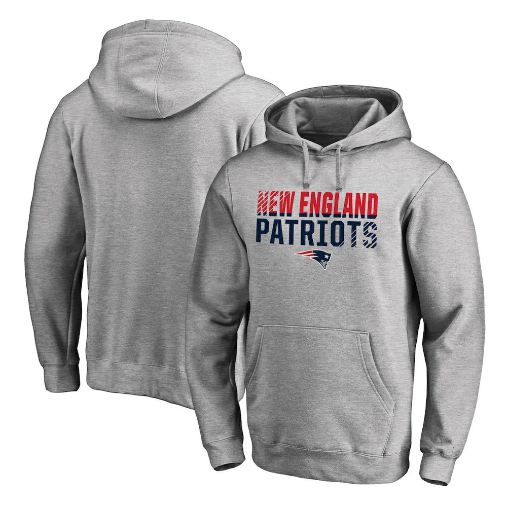 New England Patriots Iconic Collection Fade Out Pullover Hoodie Ash | NFL