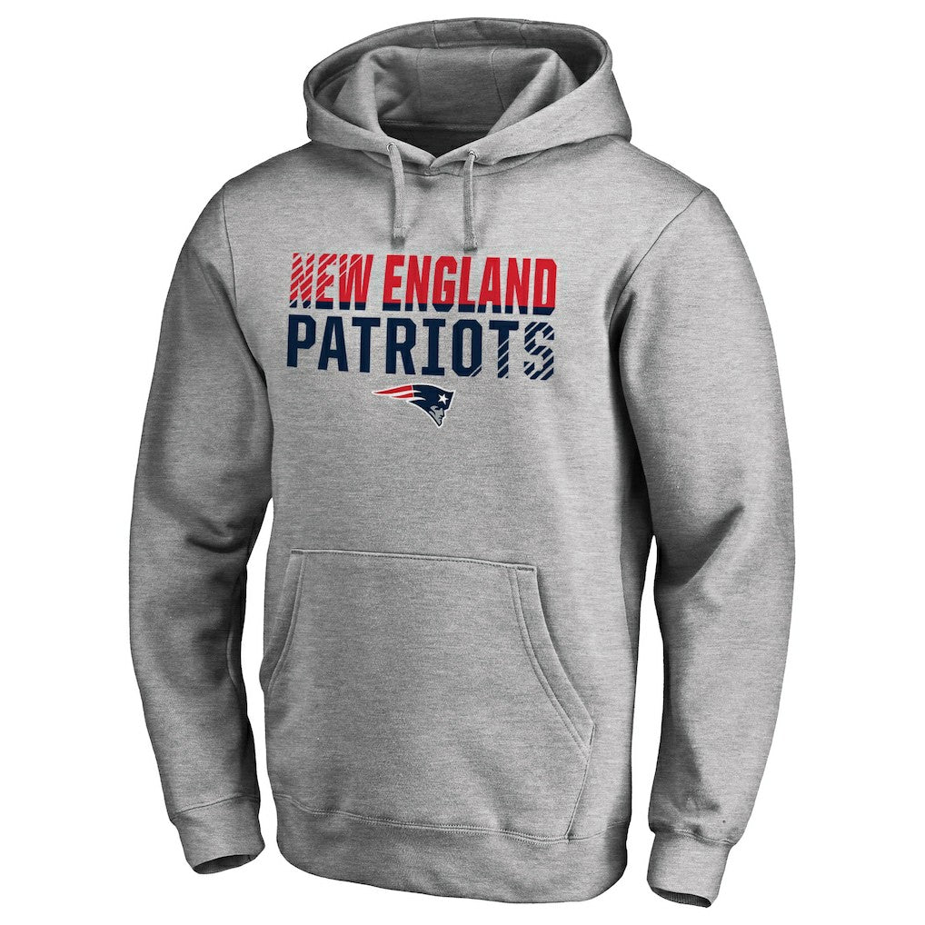 New England Patriots Iconic Collection Fade Out Pullover Hoodie Ash | NFL