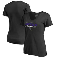 Colorado Rockies Women's Script Assist V-Neck T-Shirt - MLB