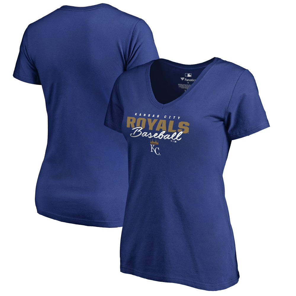 Kansas City Royals Women's Script Assist V-Neck T-Shirt - MLB