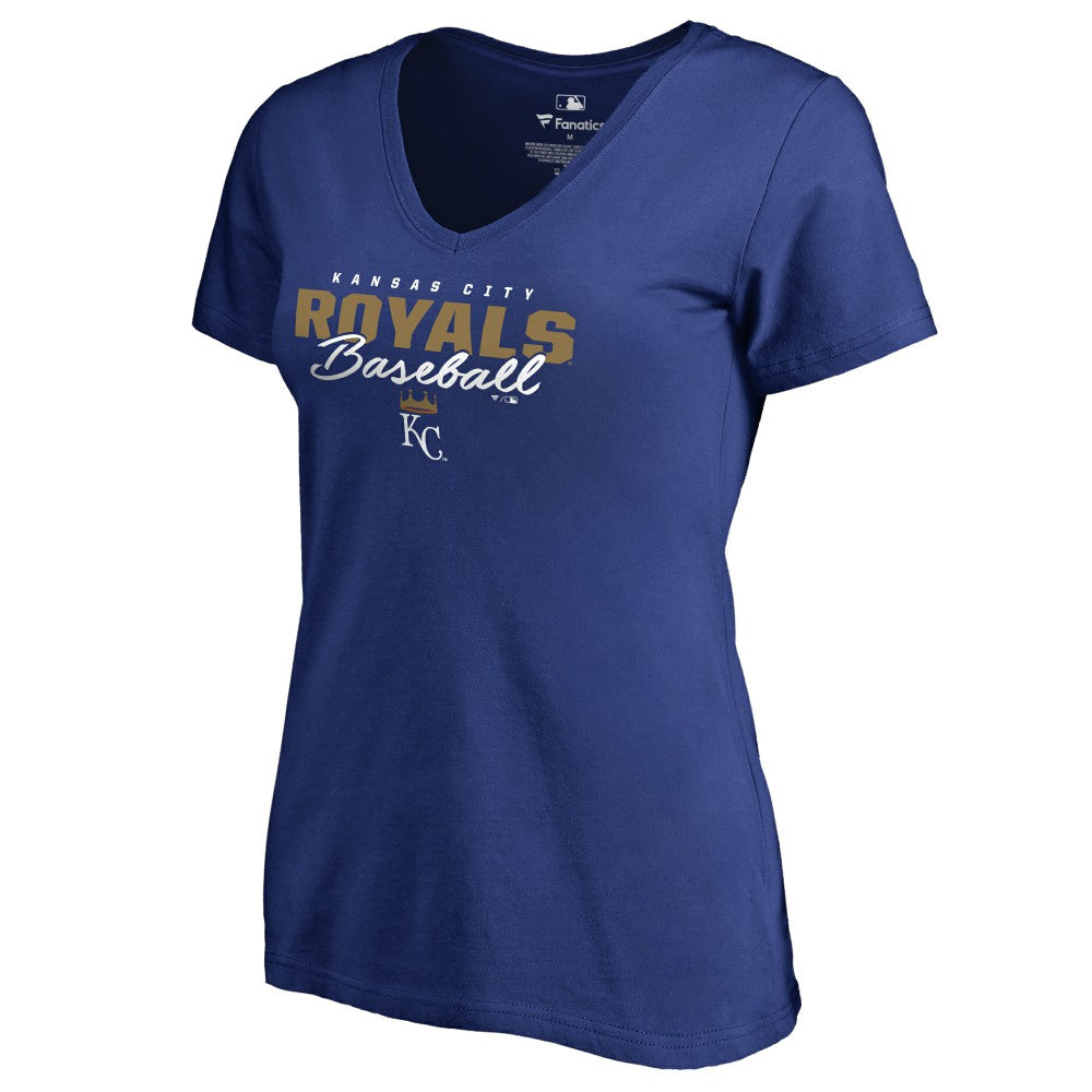 Kansas City Royals Women's Script Assist V-Neck T-Shirt - MLB
