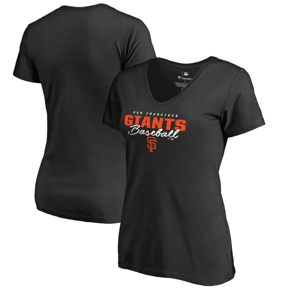 San Francisco Giants Women's Script Assist V-Neck T-Shirt - MLB