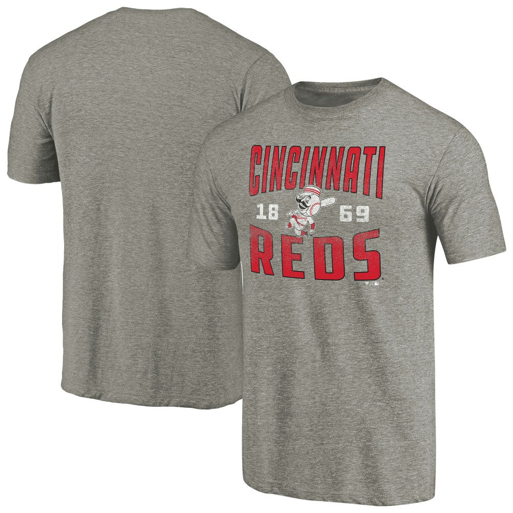 Cincinnati Reds Cooperstown Collection Antique Stack Tri-Blend T-Shirt - MLB