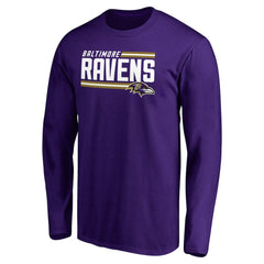 Baltimore Ravens Iconic Collection On Side Stripe Long Sleeve T-Shirt Purple | NFL