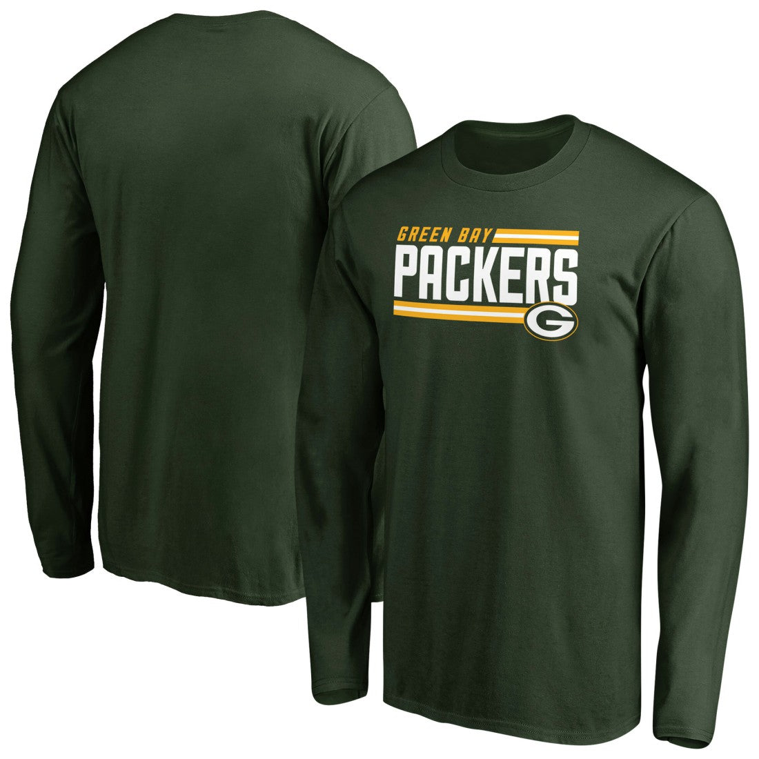 Green Bay Packers Iconic Collection On Side Stripe Long Sleeve T-Shirt Green | NFL