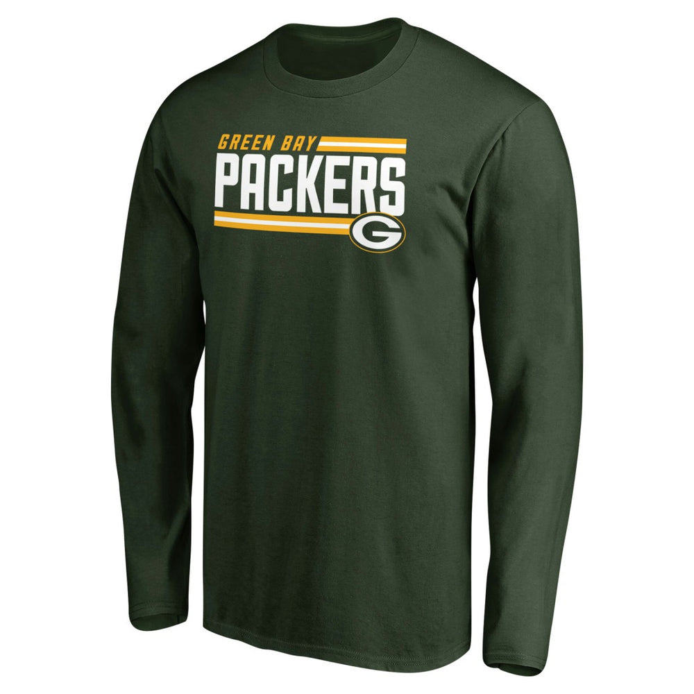 Green Bay Packers Iconic Collection On Side Stripe Long Sleeve T-Shirt Green | NFL