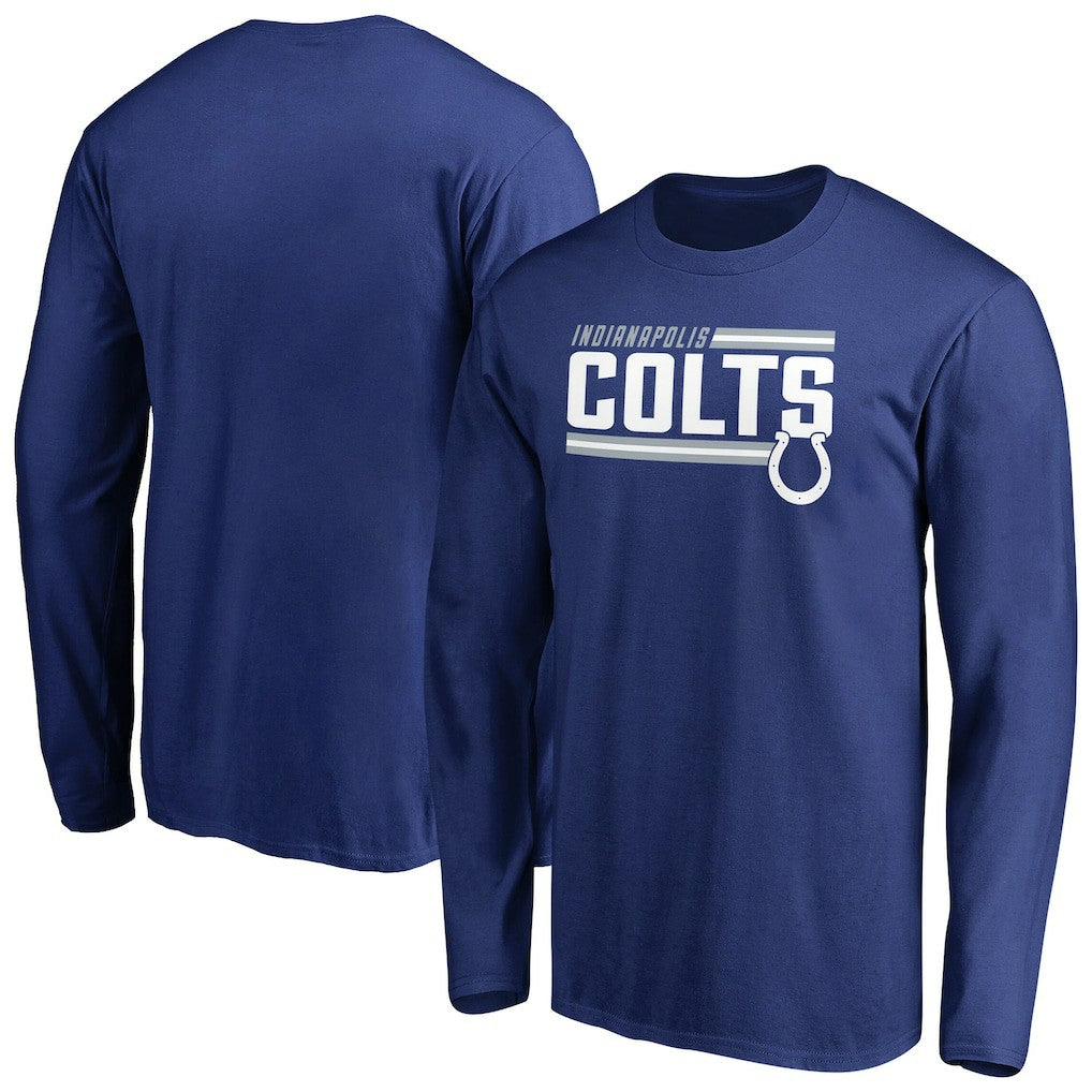 Indianapolis Colts Iconic Collection On Side Stripe Long Sleeve T-Shirt Royal | NFL