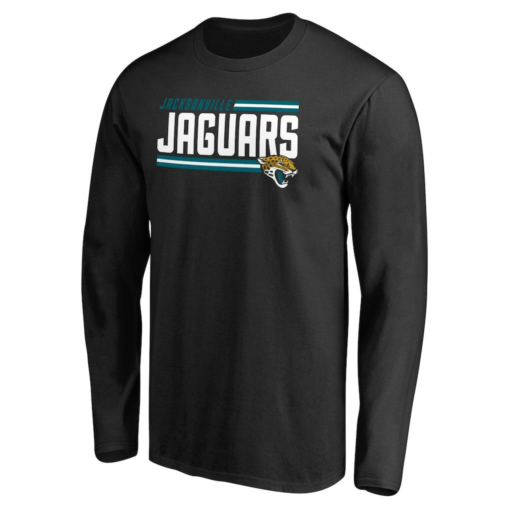 Jacksonville Jaguars Iconic Collection On Side Stripe Long Sleeve T-Shirt Black | NFL