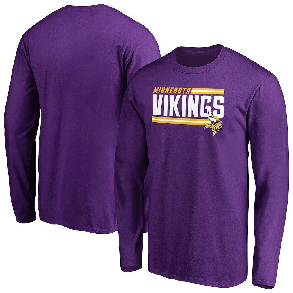Minnesota Vikings Iconic Collection On Side Stripe Long Sleeve T-Shirt Purple | NFL