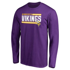 Minnesota Vikings Iconic Collection On Side Stripe Long Sleeve T-Shirt Purple | NFL