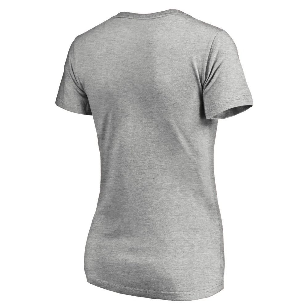 Seattle Seahawks Women's Iconic Collection On Side Stripe V-Neck T-Shirt Heather Gray | NFL
