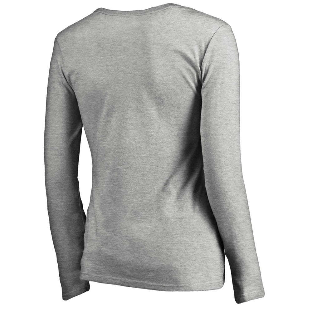 Detroit Lions Women's Iconic Collection On Side Stripe Long Sleeve V-Neck T-Shirt Ash | NFL