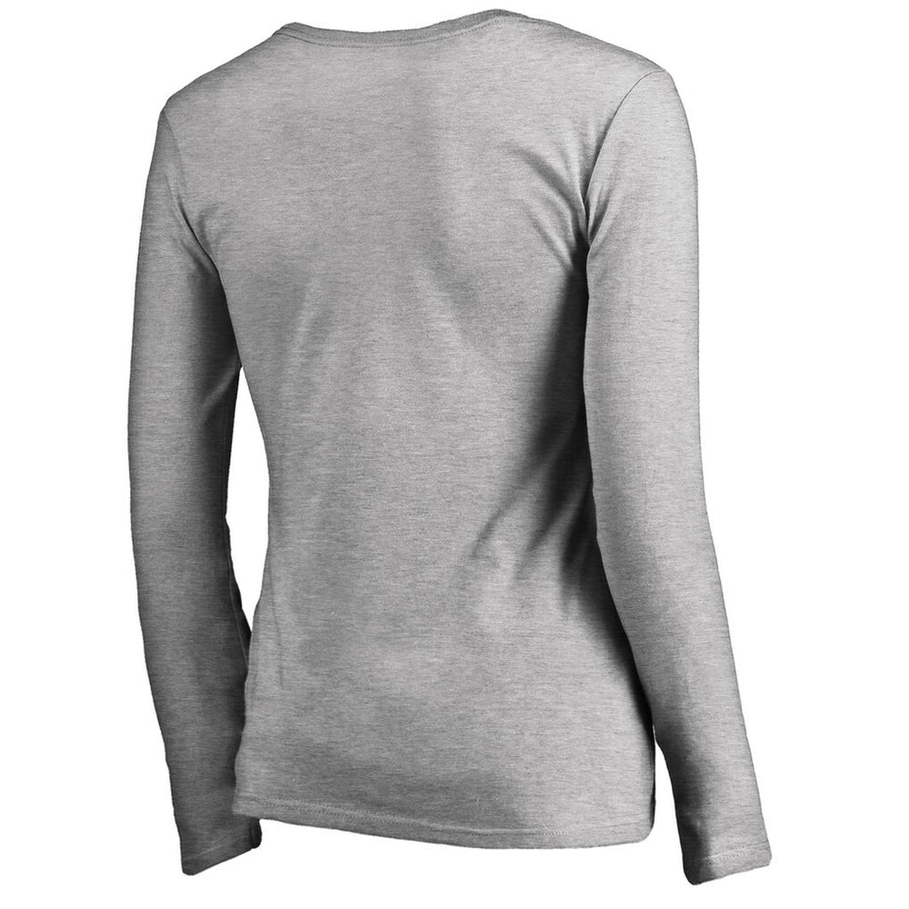 Minnesota Vikings Women's Iconic Collection On Side Stripe Long Sleeve V-Neck T-Shirt Ash | NFL
