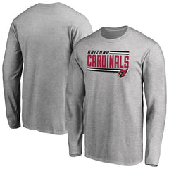 Arizona Cardinals Iconic Collection On Side Stripe Long Sleeve T-Shirt Ash | NFL