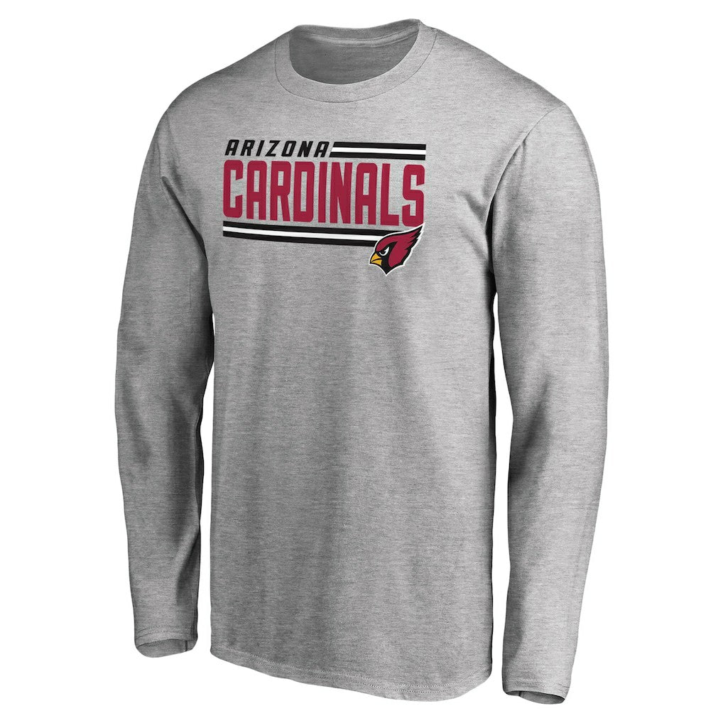 Arizona Cardinals Iconic Collection On Side Stripe Long Sleeve T-Shirt Ash | NFL