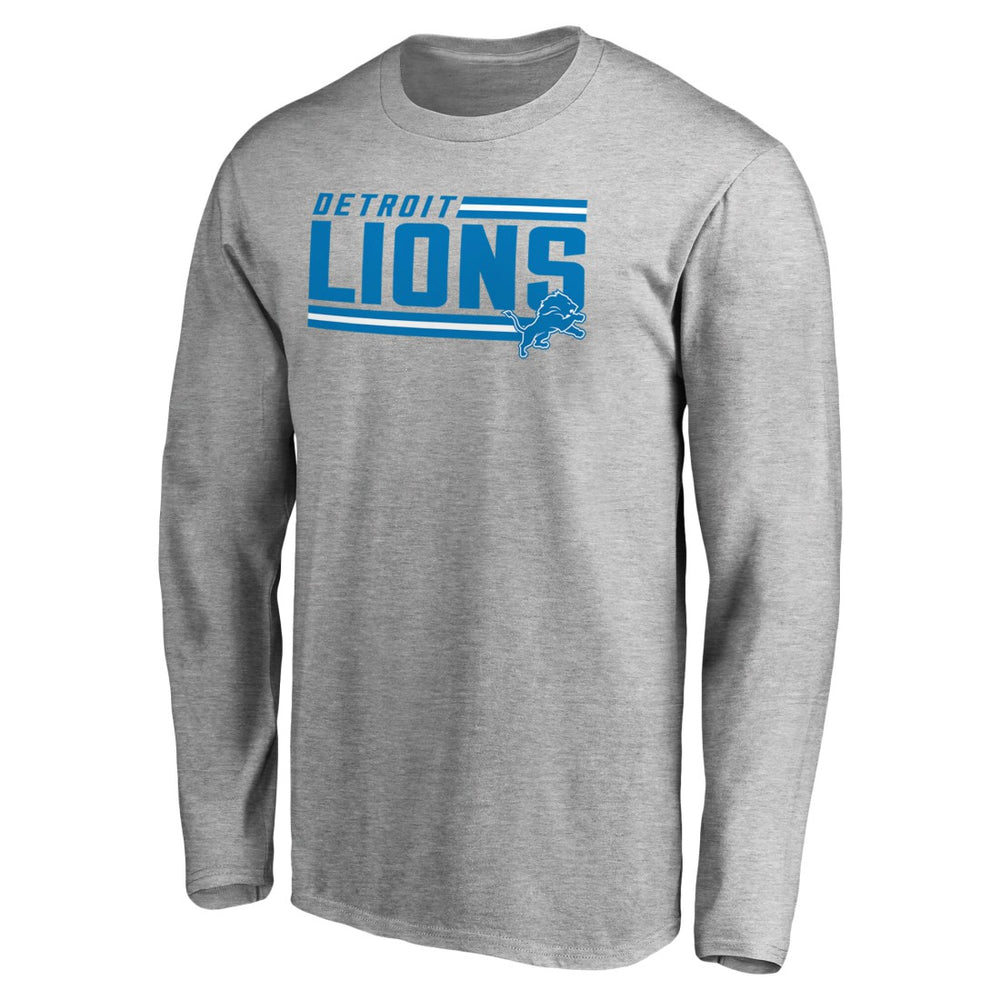 Detroit Lions Iconic Collection On Side Stripe Long Sleeve T-Shirt Ash | NFL