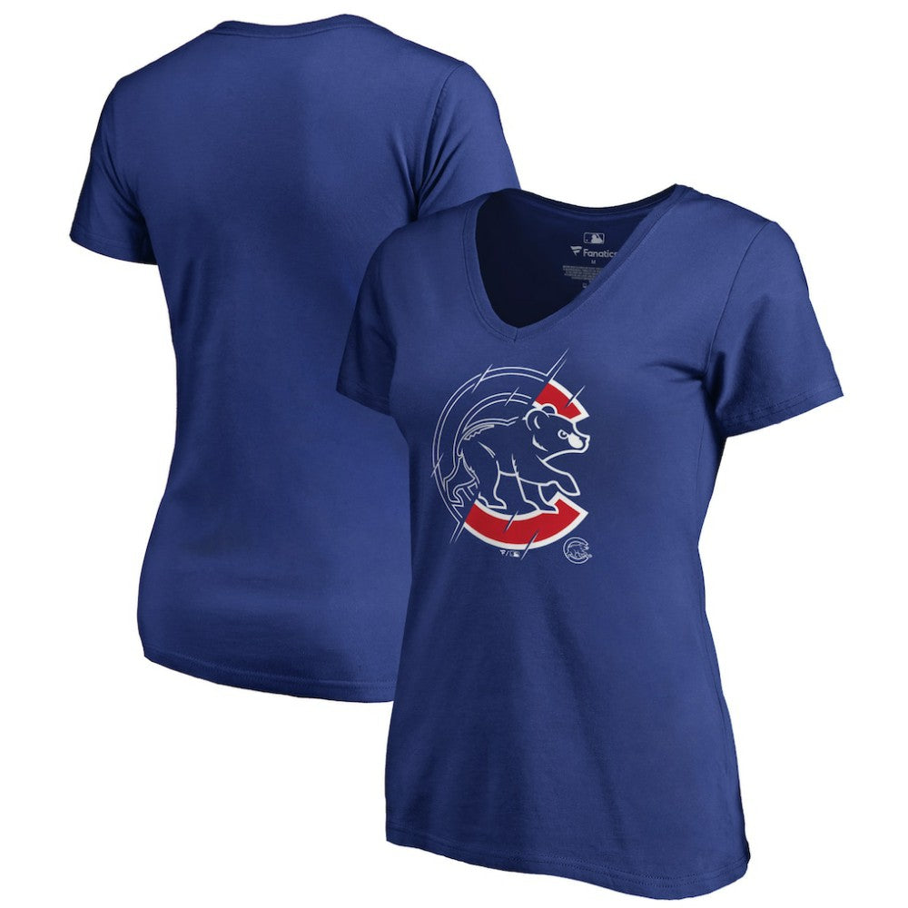 Chicago Cubs Women's X-Ray V-Neck T-Shirt - MLB