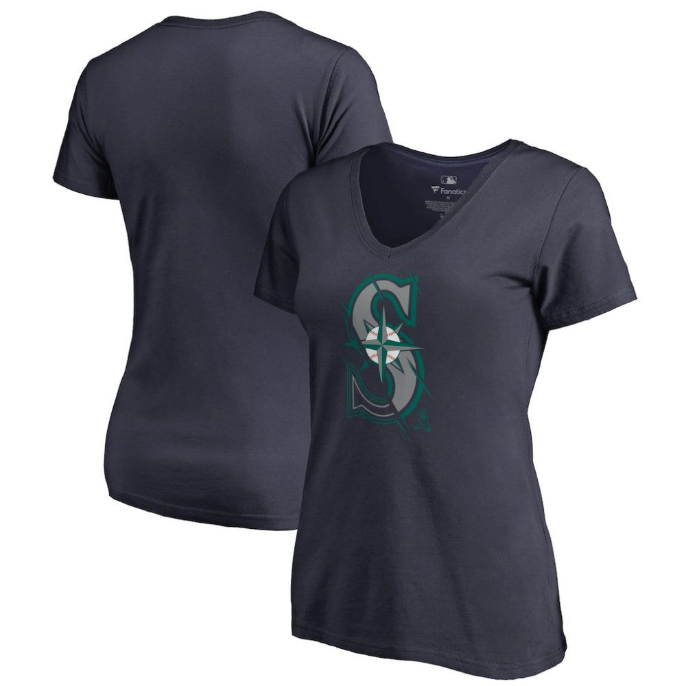 Seattle Mariners Women's X-Ray V-Neck T-Shirt - MLB