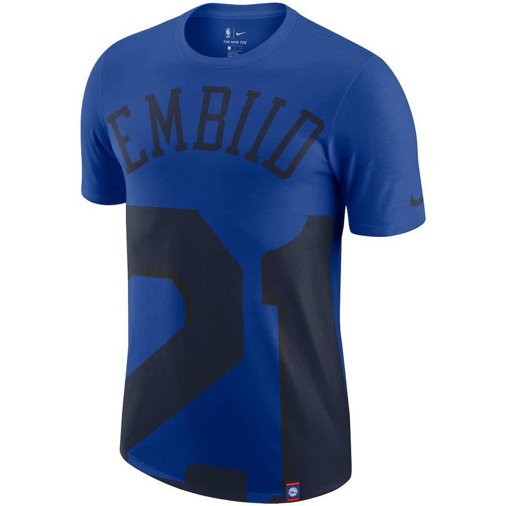 Joel Embiid Philadelphia 76ers Oversized Name & Number T-Shirt Royal - NBA