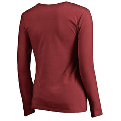 Arizona Cardinals Women's Iconic Collection Script Assist Long Sleeve V-Neck T-Shirt Cardinal | NFL