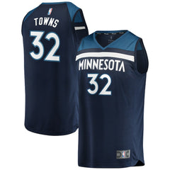 Karl-Anthony Towns Minnesota Timberwolves Fast Break Replica Player Jersey Navy Icon Edition - NBA