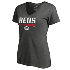 Cincinnati Reds Women's Win Stripe V-Neck T-Shirt - MLB