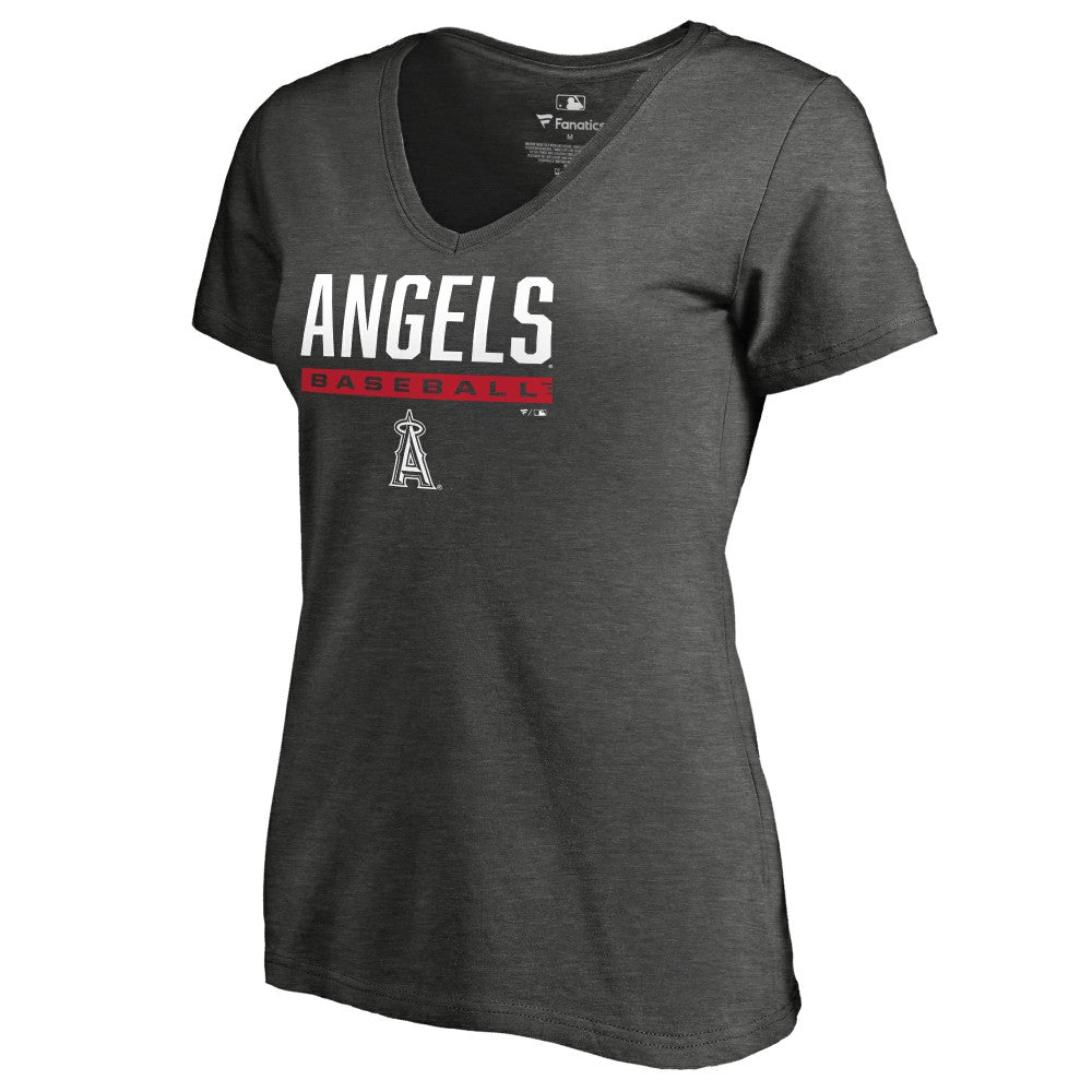 Los Angeles Angels Women's Win Stripe V-Neck T-Shirt - MLB