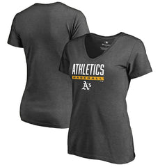 Athletics Women's Win Stripe V-Neck T-Shirt - MLB