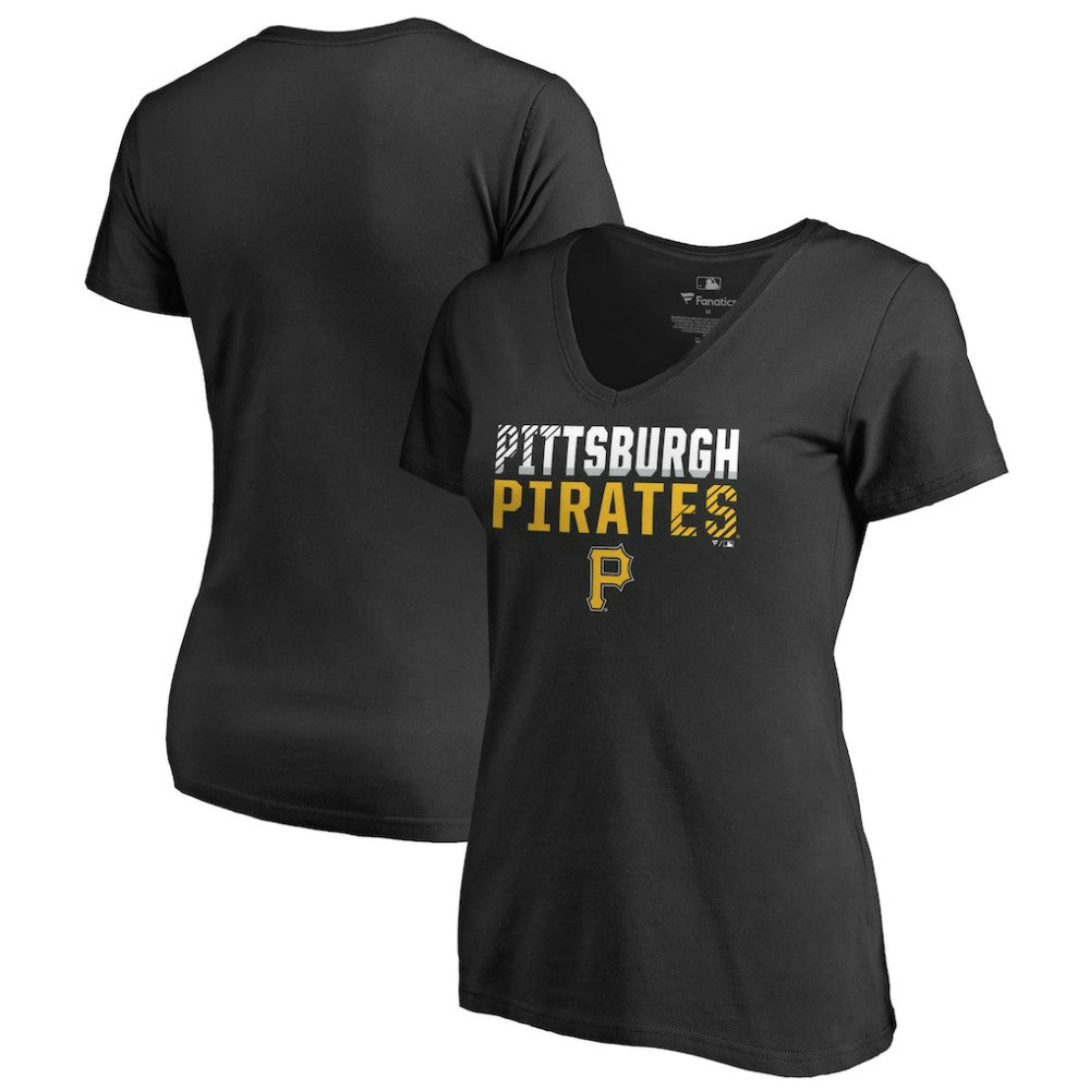Pittsburgh Pirates Women's Fade Out V-Neck T-Shirt - MLB