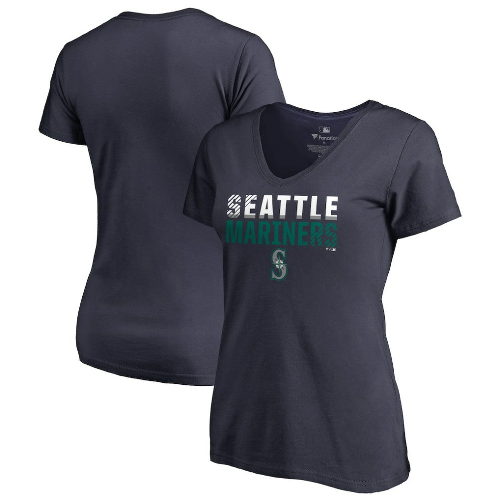 Seattle Mariners Women's Fade Out V-Neck T-Shirt - MLB