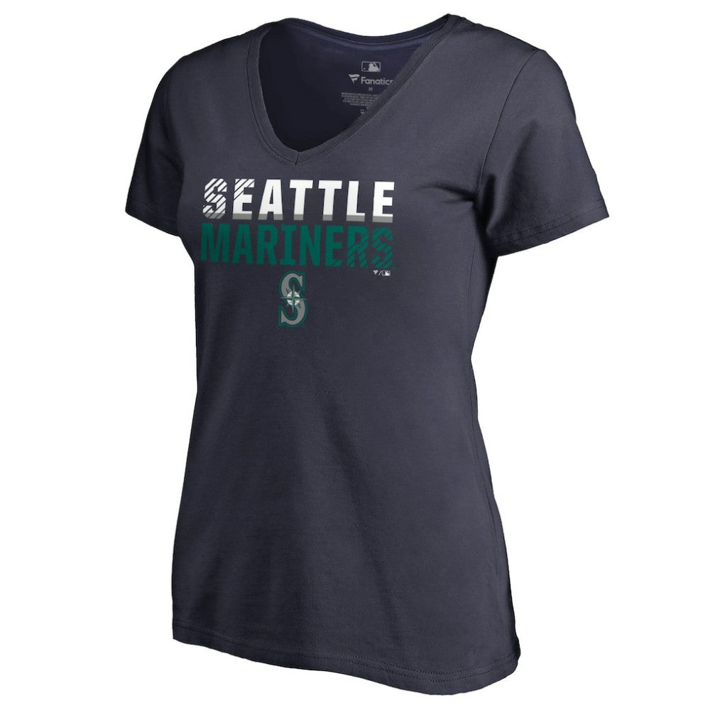 Seattle Mariners Women's Fade Out V-Neck T-Shirt - MLB
