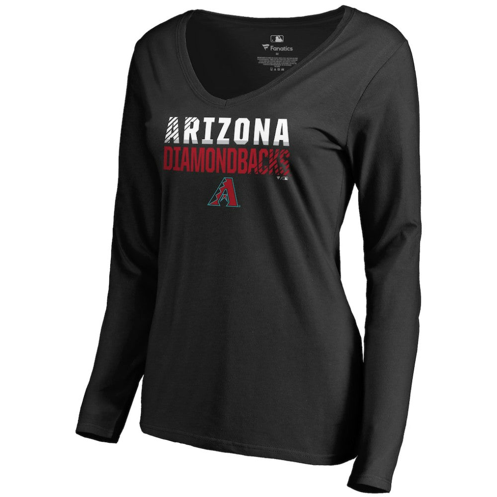 Arizona Diamondbacks Women's Fade Out V-Neck Long Sleeve T-Shirt - MLB