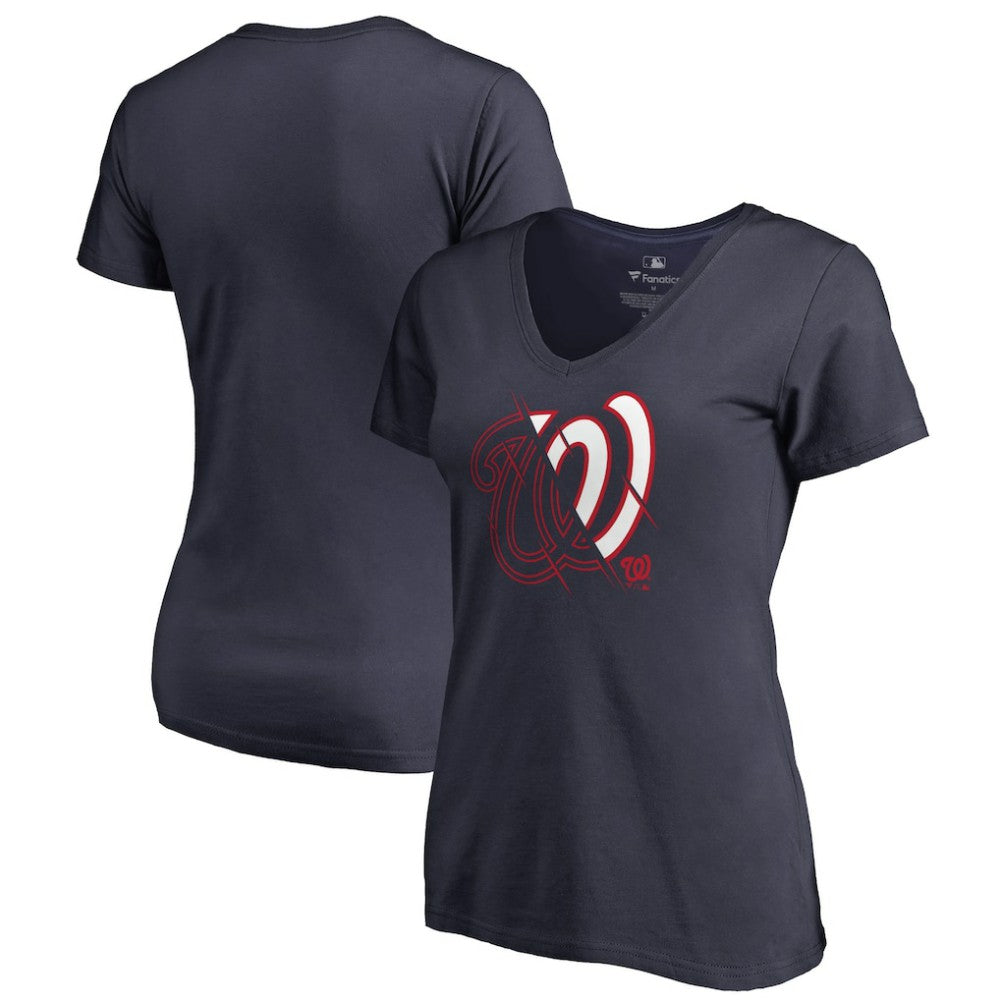 Washington Nationals Women's X-Ray V-Neck T-Shirt - MLB