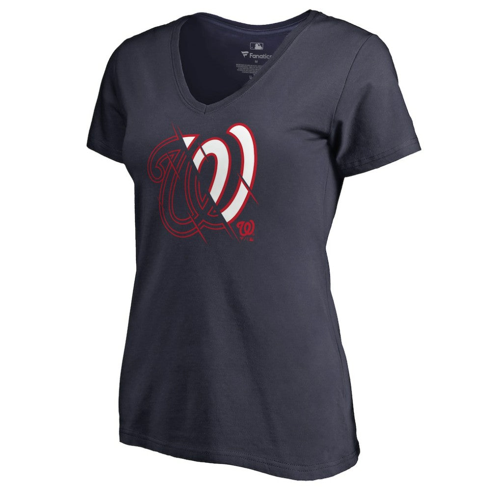 Washington Nationals Women's X-Ray V-Neck T-Shirt - MLB