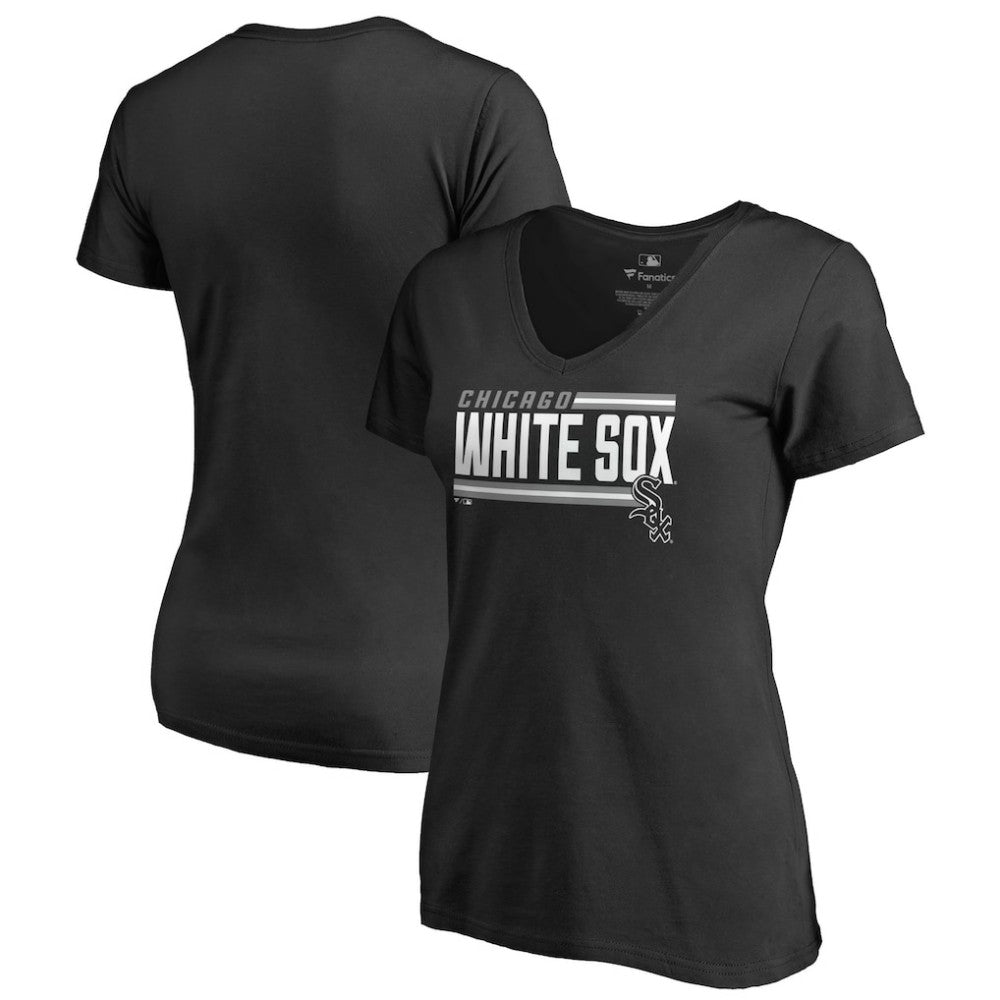 Chicago White Sox Women's Onside Stripe V-Neck T-Shirt - MLB