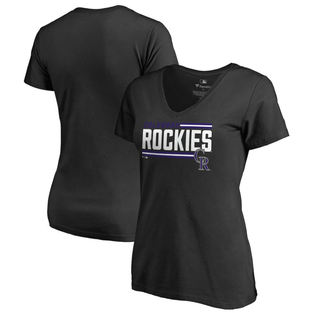 Colorado Rockies Women's Onside Stripe V-Neck T-Shirt - MLB