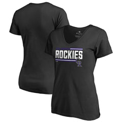 Colorado Rockies Women's Onside Stripe V-Neck T-Shirt - MLB